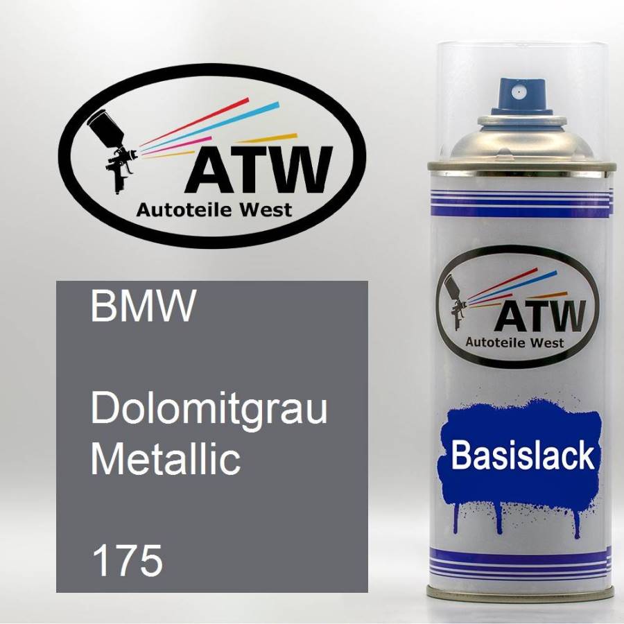 BMW, Dolomitgrau Metallic, 175: 400ml Sprühdose, von ATW Autoteile West.